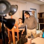 Angelo Martinez teaching art class