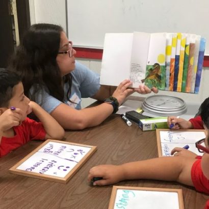 Holy Cross student teacher at St. Adalbert's grade school.