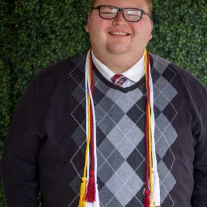 Dylan Maugel at the Honors Convocation ceremony.