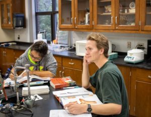 Picture of students working in a science lab.