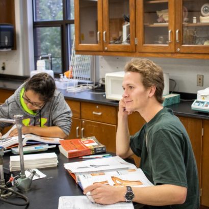 Picture of students working in a science lab.