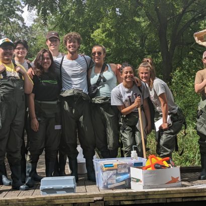 Aquatic ecology students on the St. Joseph River.
