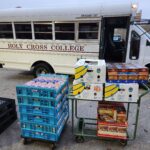 Students help with the annual Thanksgiving drive.